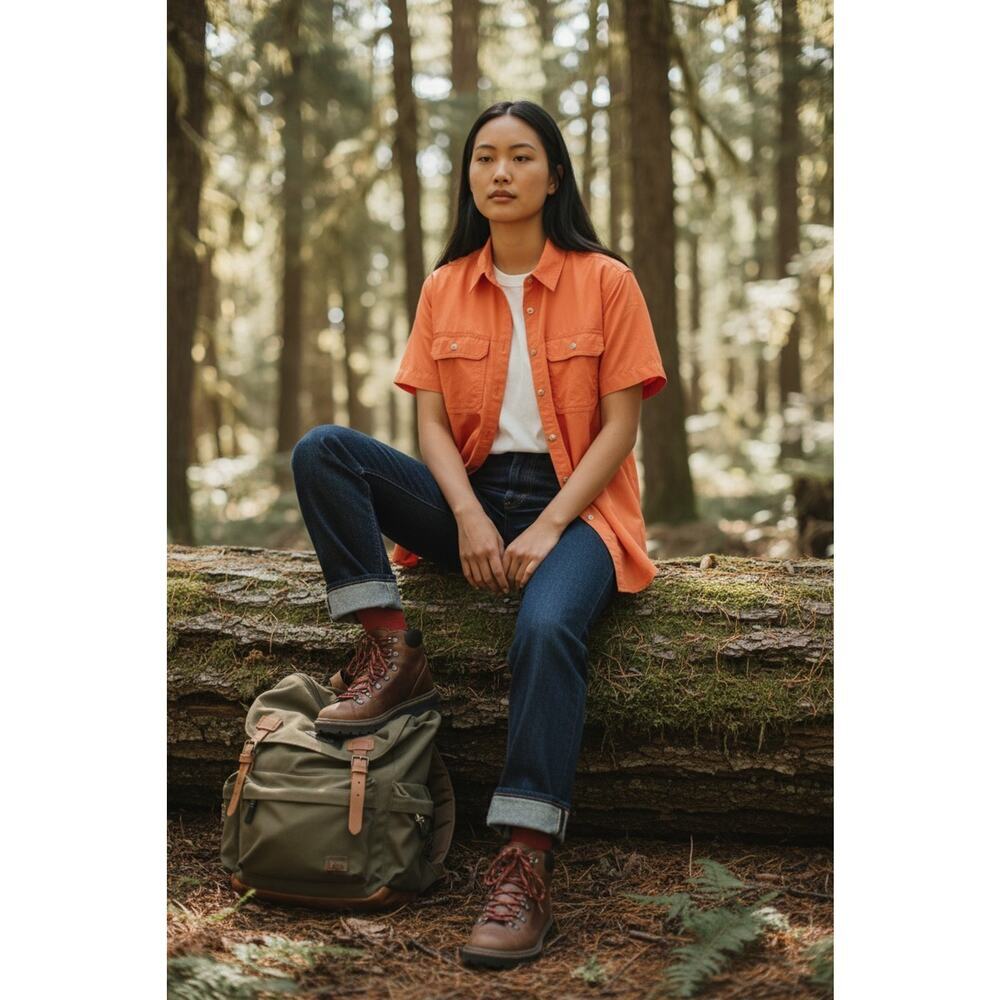 NWT Eddie Bauer Womens Size M Mountain Ripstop Short-Sleeve Shirt Top NEW Coral